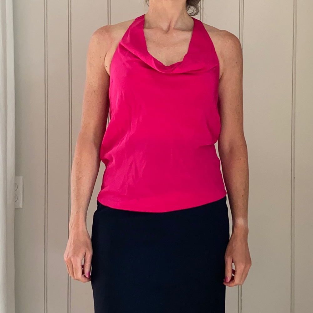 Madison Marcus xs 100% silk pink sleeveless blouse
